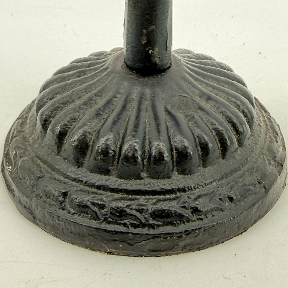 Pier‎ One Cast Iron Candlestick Holder Home Decor OS Black Vintage Fluted Base